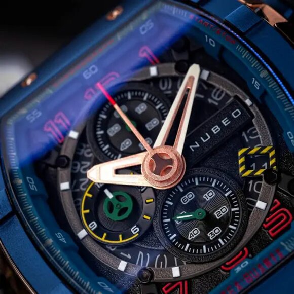 Nubeo Men's 48mm Magellan Chronograph Limited Edition Watch with Rubber Straps - Picture 10 of 14
